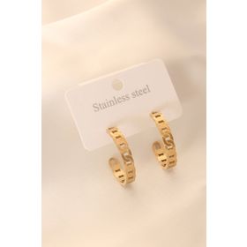 Gold Renk Çelik Halka Kadın Küpe