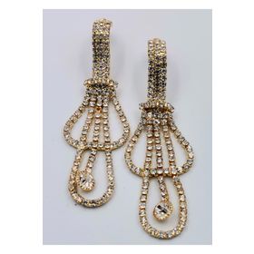 Gold Renk Taşlı Sallantılı Küpe