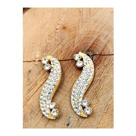 Gold Renk Taşlı Sallantılı Küpe
