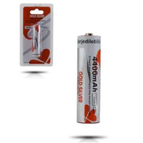 Gold Silver 18650 Pil 4400mah 3.7V 9.6Wh Li-ion Aşırı Şarj Koruma Devreli Batarya