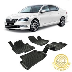 Gold Skoda Superb 2015-2020 3d Havuzlu Paspas