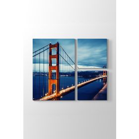 Golden Gate Köprüsü Gece Işıklı Tablosu
