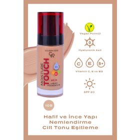 Golden Rose Moisture Touch Liquid Foundation SPF20 No:105 Nemlendirici Etkili Fondöten