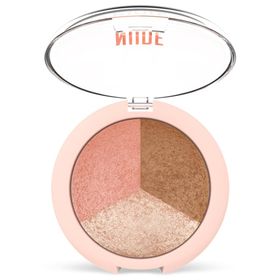 Golden Rose Nude Look Baked Trio Face Powder Pudra