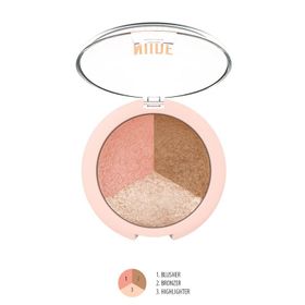 Golden Rose Nude Look Baked Trio Face Powder Pudra