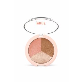 Golden Rose Nude Look Baked Trio Face Powder Pudra