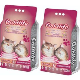 Goldlife 10 lt x 2 Adet Aktif Karbonlu Çiçek Kokulu Kedi Kumu