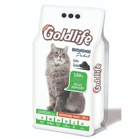 Goldlife 20 lt Aktif Karbonlu Beyaz Bentonit Kedi Kumu
