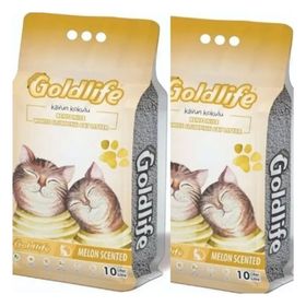 Goldlife 2x10 lt Kavun Kokulu Topaklanan Bentonit İnce Taneli Kedi Kumu
