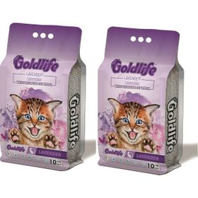 Goldlife 2x10 lt Lavanta Kokulu Bentonit İnce Taneli Kedi Kumu