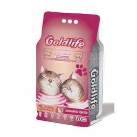 Goldlife Active Carbonlu Çiçek Kokulu 10 lt Beyaz Bentonit Kedi Kumu