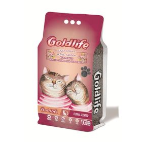 Goldlife Active Carbonlu Çiçek Kokulu 10 lt Beyaz Bentonit Kedi Kumu