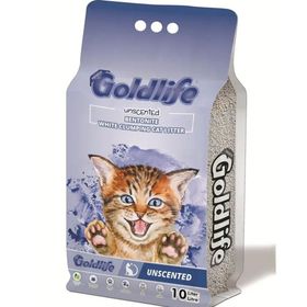 Goldlife Premium 10 Lt Kokusuz Beyaz Bentonit Topaklanan Kedi Kumu