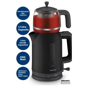 Goldmaster Bergamot 2200 Watt Cam Demlikli BPA İçermeyen Çay Makinesi ve Su Isıtıcısı