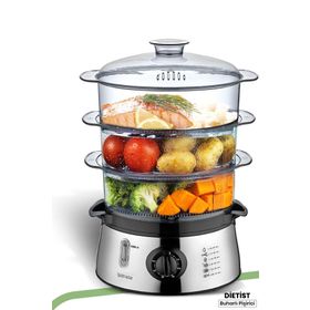 Goldmaster Dietist 800 Watt 8,4L Kapasite 60 Dakika Zamanlayıcı Bpa Free Buharlı Pişirici