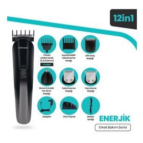 Goldmaster Enerjik Kablolu Kablosuz Hızlı Şarj Paslanmaz Çelik Standlı 12in1 Erkek Bakım Seti
