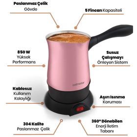 Goldmaster GM-7315P Hünkar Pembe Elektrikli Cezve