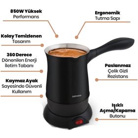 Goldmaster GM-7380 Hoş Sohbet Siyah Türk Kahvesi Seti