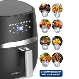 Goldmaster GM-7467 4 lt Profry Dijital Dokunmatik 8 Ön Programlı Airfryer