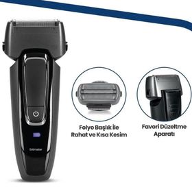 Goldmaster GM9119 Real Islak Kuru Paslanmaz Çelik Hızlı Sakal ve Favori Şekillendirici Sıfır Tıraş Makinesi