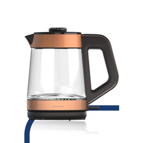 Goldmaster Gold Geniş Hazneli Demlikli Alman Schott Cam Çay Makinesi ve Led Işıklı Su Isıtıcı