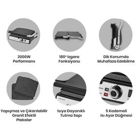 Goldmaster Gralux Siyah Tost ve Izgara Makinesi