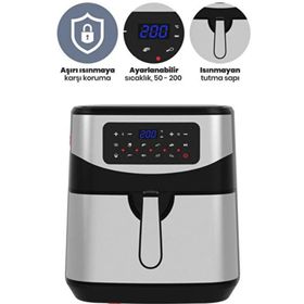 Goldmaster Grandchef 9.2 lt Inox Geniş Hazneli XXXL Dokunmatik 10 Ön Ayarlı Airfryer Sıcak Hava Fritözü
