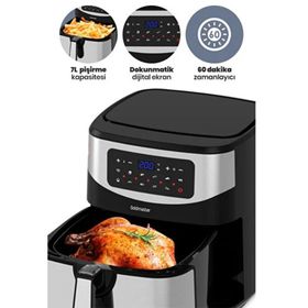 Goldmaster Grandchef 9.2 lt Inox Geniş Hazneli XXXL Dokunmatik 10 Ön Ayarlı Airfryer Sıcak Hava Fritözü