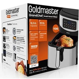 Goldmaster Grandchef 9.2 lt Inox Geniş Hazneli XXXL Dokunmatik 10 Ön Ayarlı Airfryer Sıcak Hava Fritözü