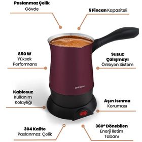 Goldmaster Hünkar Mor Elektrikli Cezve