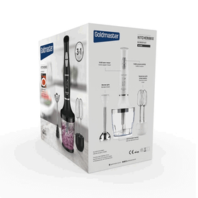Goldmaster Kitchenmix 1000W Güçlü Motor Turbo Hız Ayarlı 3 in 1 Beyaz Blender Set