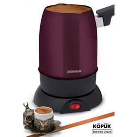 Goldmaster Köpük Mor Çift Ağızlı Paslanmaz Çelik Elektrikli Cezve