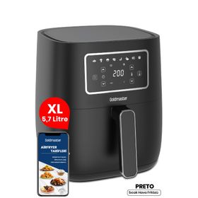 Goldmaster Preto 5.7 lt 1700W XL Dijital Dokunmatik 8 Ön Programlı Yağsız Airfryer