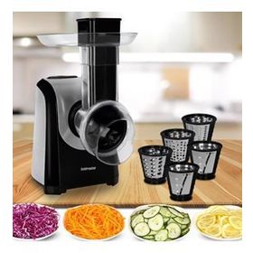 GoldMaster Rendy GM-7258 5İN1 Paslanmaz Çelik Sıçratma Önleyicili Dilimleme ve Doğrayıcı Elektrikli Rende