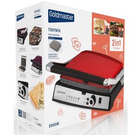 Goldmaster Tostmix Mat Kırmızı Tost ve Izgara Makinesii