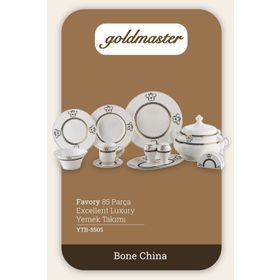 Goldmaster YTB8505 Gala 85 Parça 12 Kişilik Excellent Bone China Yemek Takımı