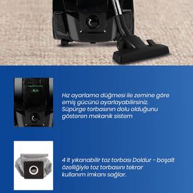 Goldmaster Zümrüt Elektrikli Süpürge