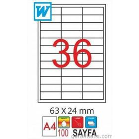 GoldMoon 2025 Laser A4 63x24 mm 100'lü Sayfa Etiketi