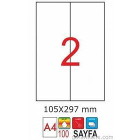 GoldMoon 2065 Laser A4 105x297 mm 100'lü Sayfa Etiketi