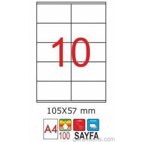 GoldMoon 2075 Laser A4 105x57 mm 100'lü Sayfa Etiketi