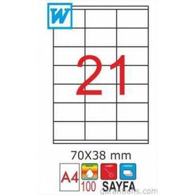 GoldMoon 2088 Laser A4 70x38 mm 100'lü Sayfa Etiketi