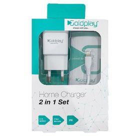 Goldplay 5 Volt 2.1 Amper 2 İn 1 İphone Ev Şarj ve Data Kablosu