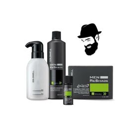 Goldwell 4CA Men Reshade Hair and Beard Dye 4x20 ml Boya + Oxidant Lotion Black 250 ml Oksidan