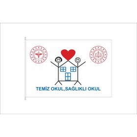 Gönder Bayrak 50 x 75 cm Raşhel Kumaş Temiz Okul Bayrağı