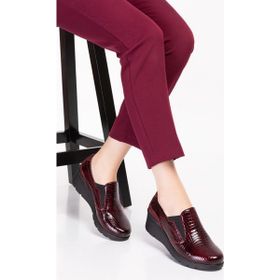 Gondol ESFA.4052-Bordo Croco Hakiki Deri Anatomik Taban Rahat Ayakkabı
