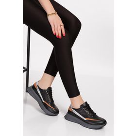 Gondol GNDL.562-Siyah İçi Dışı Hakiki Deri Anatomik Taban Spor Ayakkabı