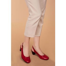 Gondol ŞHN.119-Kırmızı Hakiki Deri Klasik Topuklu Ayakkabı