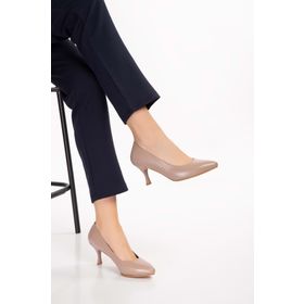 Gondol VDT.23 Vizon Hakiki Deri Orta Boy Topuk Kadın Stiletto