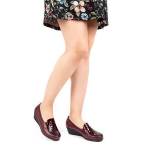 Gondol VDT.2606-Bordo Croco Hakiki Deri Ortopedik Taban Ayakkabı