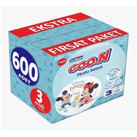 Goo.N Mutlu Bebek No:3 Midi 600 Adet Bebek Bezi